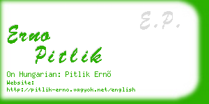 erno pitlik business card